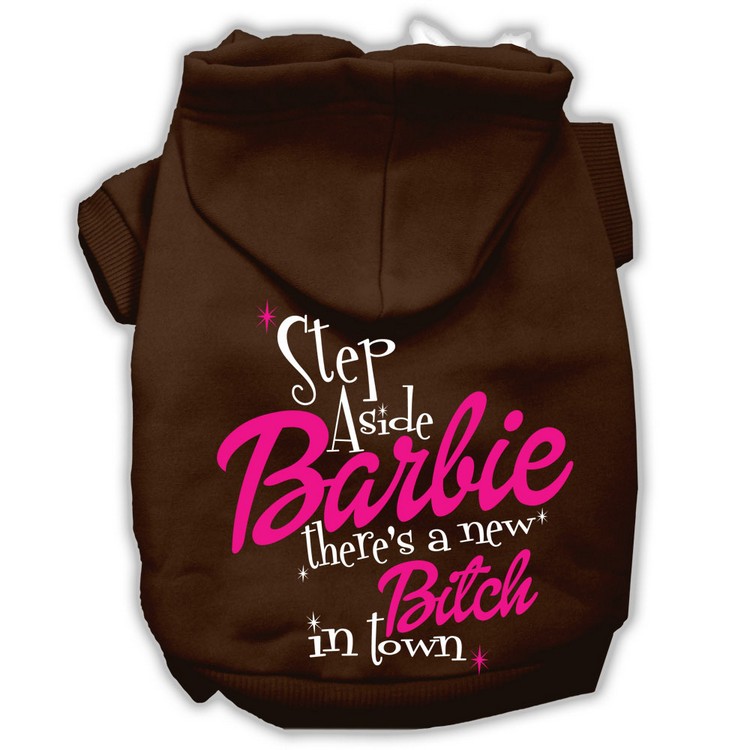 New Bitch in Town Screenprint Hoodie Brown S